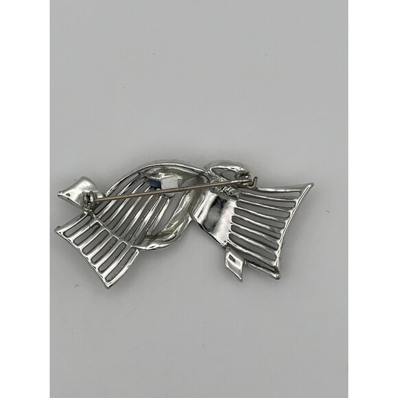 Silver Tone Brooch Intertwining Ribbons 3" - Picture 2 of 6